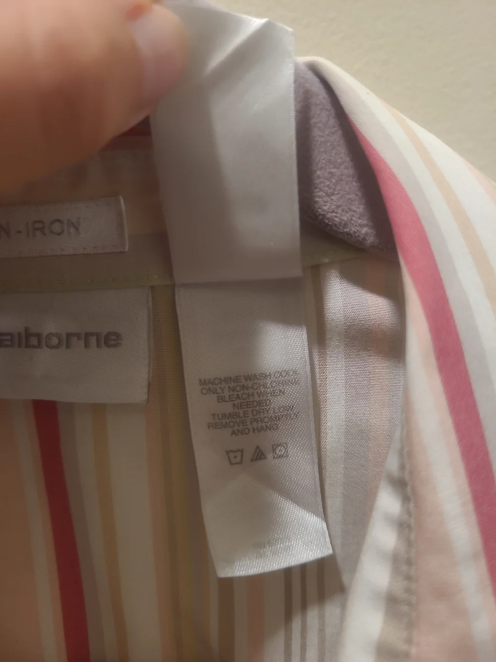 LIZ CLAIBORNE, WOMEN'S MULTI-COLOR COTTON LONG SLEEVED STRIPED BLOUSE, SIZE 14